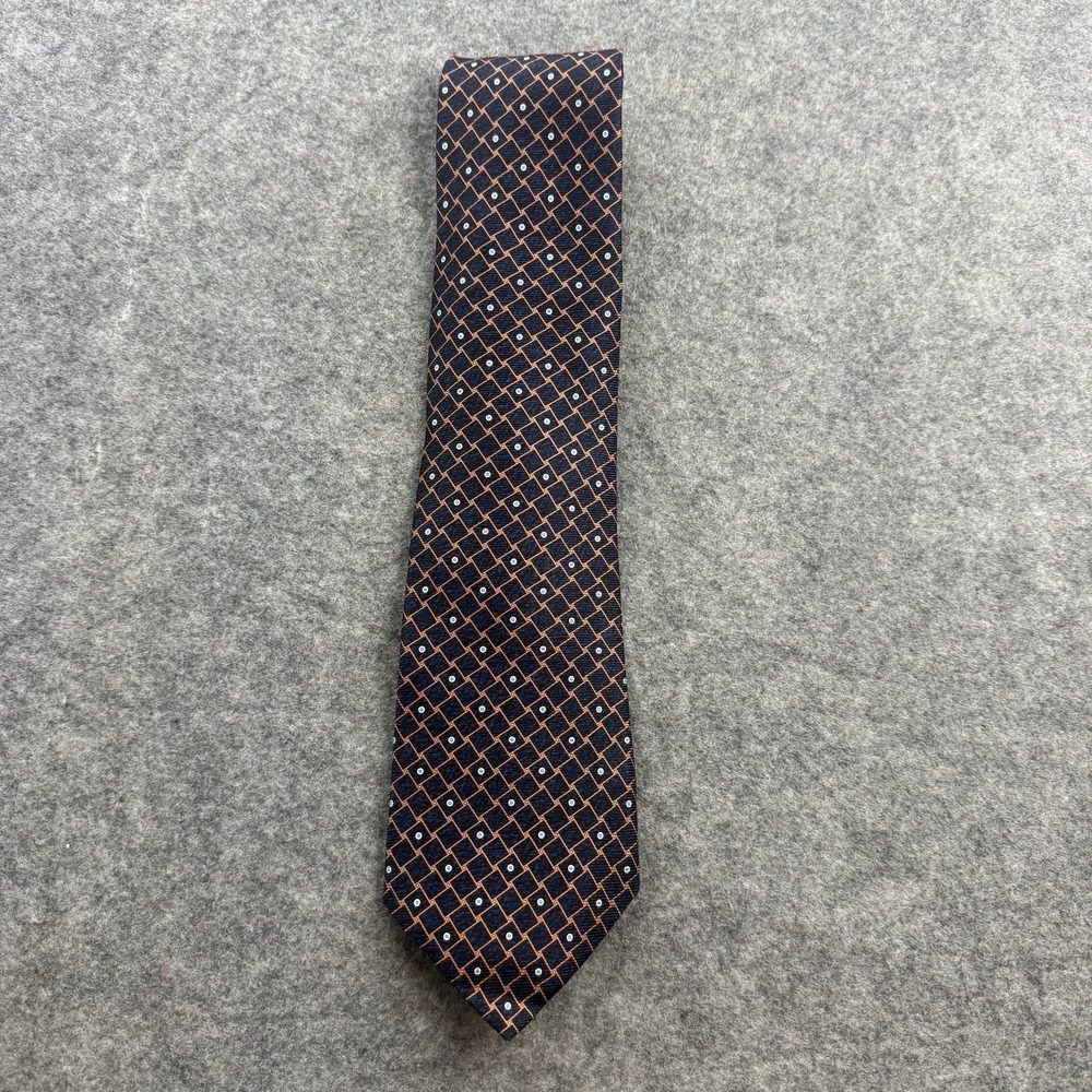 Bvlgari Silk Tie Mens Geometric Davide Pizzigoni Geometric Blue Italy Classic